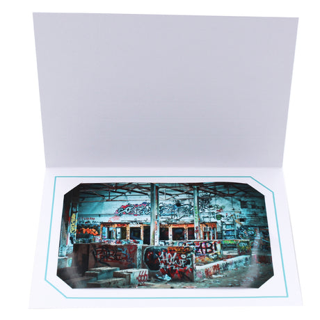Cartonnage Photo Blanc « Serémange » – Liseré Turquoise horizontal | Collection 