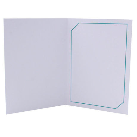 Cartonnage Photo Blanc « Serémange » – Liseré Turquoise | Collection CashPhoto