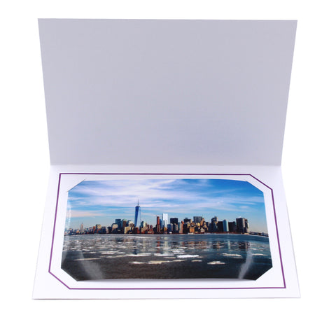 Cartonnage Photo Blanc « Serémange » – Liseré Violet horizontal | Collection CashPhoto