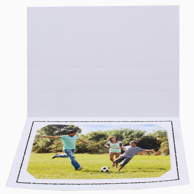 Cartonnage photo Thionville blanc - Liseré Noir horizontal