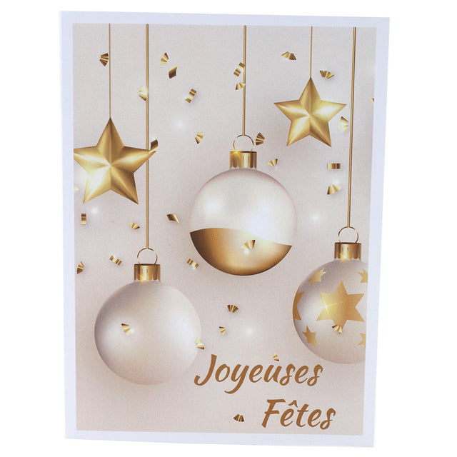 Cartonnage photo vertical Joyeuses Fêtes Boules dorées 2