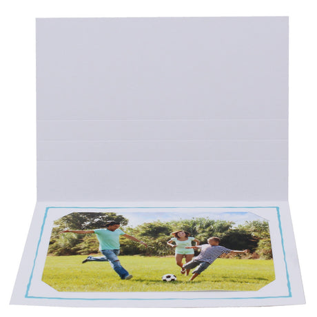 Cartonnage photo Yutz blanc - Liseré turquoise