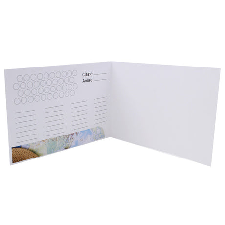 Cartonnage scolaire - Groupe 20x30-20x25-18x27-18x25-18x24 avec RABAT - Carnet de voyage - Ouvert