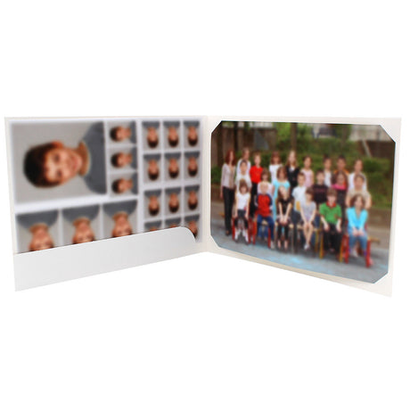 Cartonnage scolaire - Groupe 20x30-20x25-18x27-18x25-18x24 avec RABAT - Cartable bleu - Ouvert avec photos