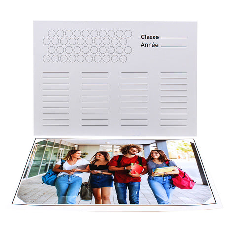 Cartonnage photo scolaire - Groupe 20x30 - Back to school - Intérieur avec photo