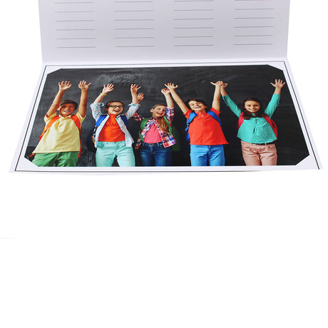 Cartonnage photo scolaire - Groupe 20x30 - Cartable bleu - Détail