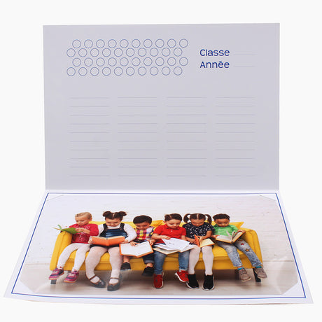 Cartonnage photo scolaire - Groupe 20x30 - Le Monde d'après - Ouvert avec photo