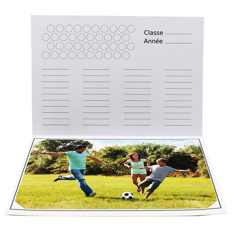 Cartonnage photo scolaire - Groupe 20x30 - Sport 2 - Intérieur avec photo