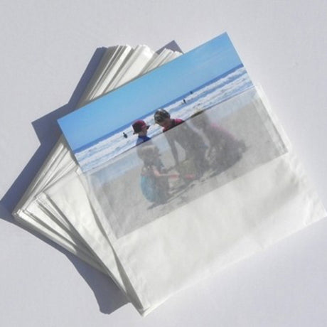 Lot de 100 pochettes de protection en papier cristal pour photo 15x20 cm