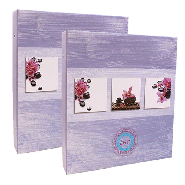 Lot de 2 classeurs photo Ariane à pochettes Zen 2 violet 400 photos 11x15